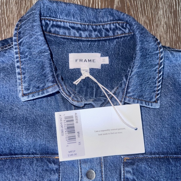 FRAME denim A-Line Shirt Dress in Brisk size XS - Picture 8 of 10
